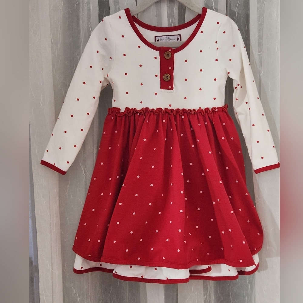 SweetHoney Red/White Polka Dot Dress, S-3T, EPreLC